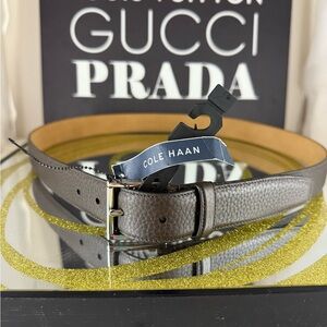 Cole Haan Men's Gray Leather Belt